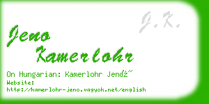 jeno kamerlohr business card